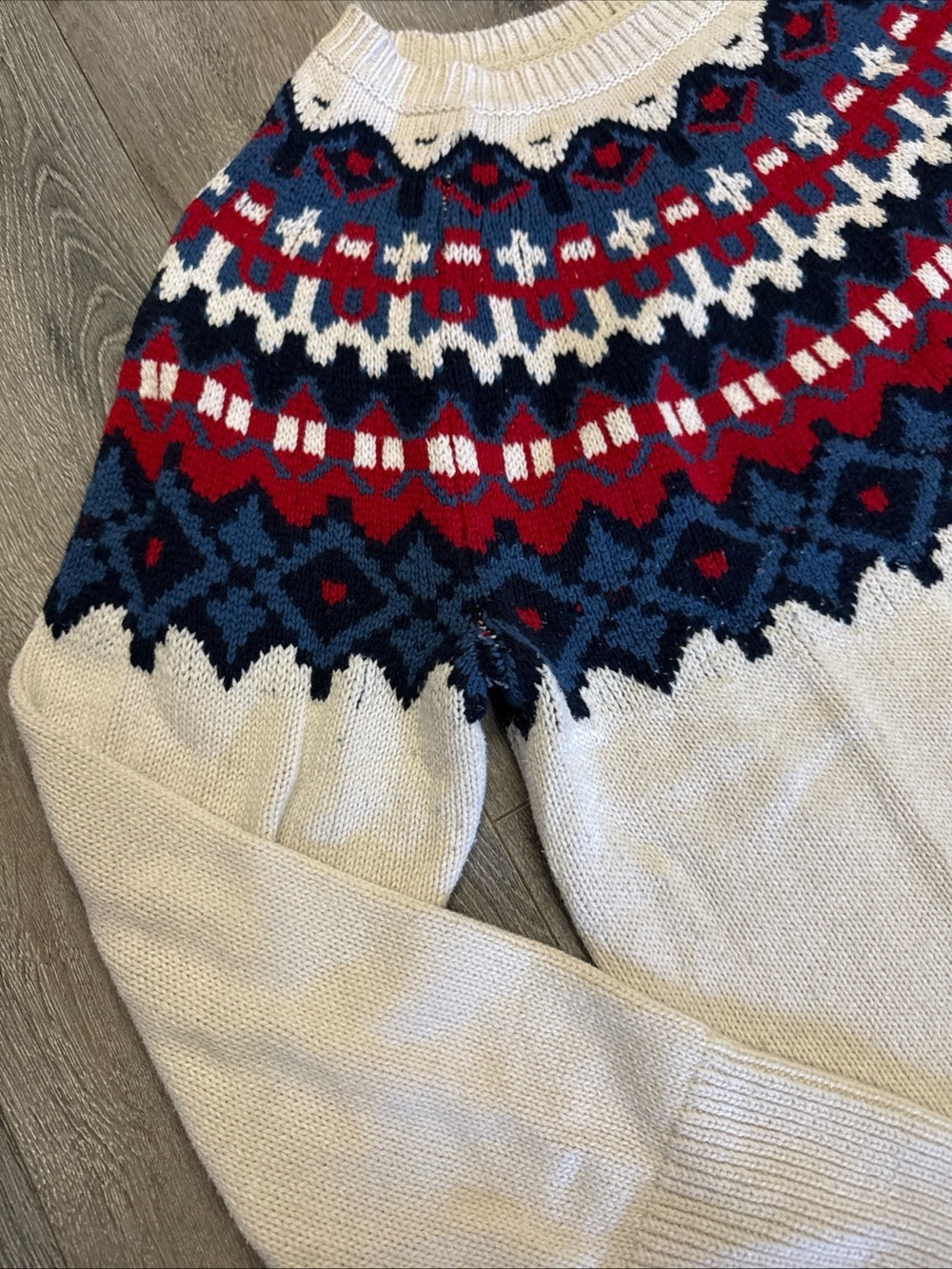 Cream Chaps Fair Isle Yoke Sweater Nordic skiing - Picture 4 of 7